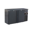 7450.0315 Arrière bar noir réfrigérée 2 portes pleines +2/+8°C - 1462x535x860mm - 350 litres
