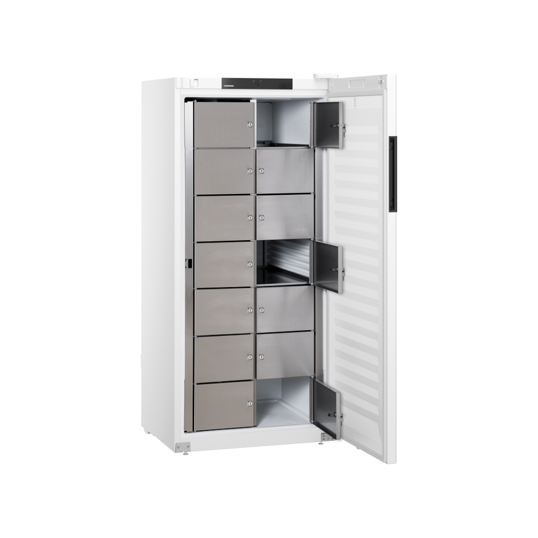 ACS 5501-14 - Armoire réfrigérée à 14 casiers avec serrure positive ventilée en epoxy blanc 1 porte - 544 litres