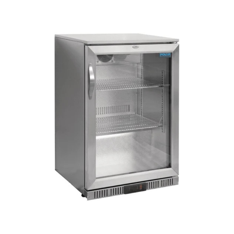 Arrière bar 1 porte vitrée inox - 130L