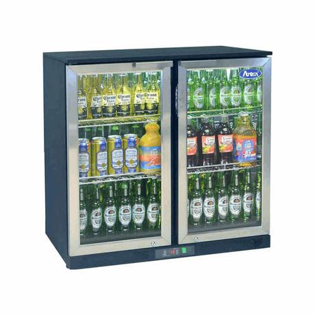 BDS-210 - Arrière bar réfrigérée 2 portes vitrées -2+8°C - Capacité  220 litres - 900x505x895mm