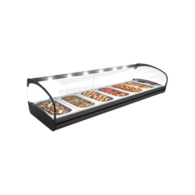 CK4L - Vitrine chaude bain marie FOOD Shark à poser 4 GN 1_3 - 840