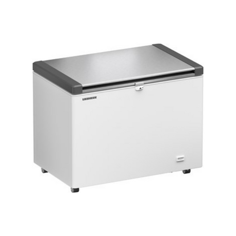 EFL 3056 - Congélateur coffre en epoxy blanc + couvercle inox - 266 litres