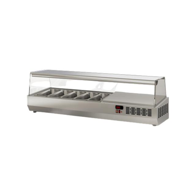        EI150-1_3-Presentoiraingredientvitre5xGN1_3refrigereepositive0__8_C-1495x396x436mm