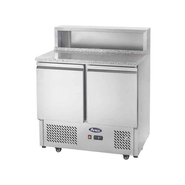 ESL3831GR - Table à pizza réfrigérée positive 2 portes -2+8°C - Capacité  300 litres GN 16- 900x700x930mm