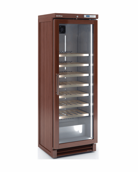 EVV100 Armoire à vin bois réfrigérée positive +4+18°C 1 porte vitrée 657x596x1918mm