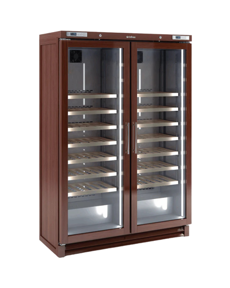 EVV200MX Armoire à vin bois réfrigérée positive 2 portes vitrées -