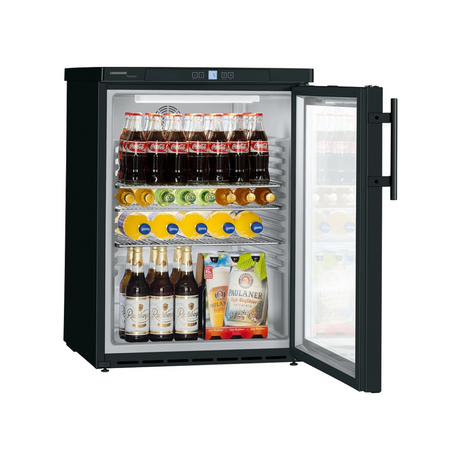 FKUVB 1613 - Armoire réfrigérée PREMIUM positive ventilée en epoxy noir 1 porte vitrée - 148 litres