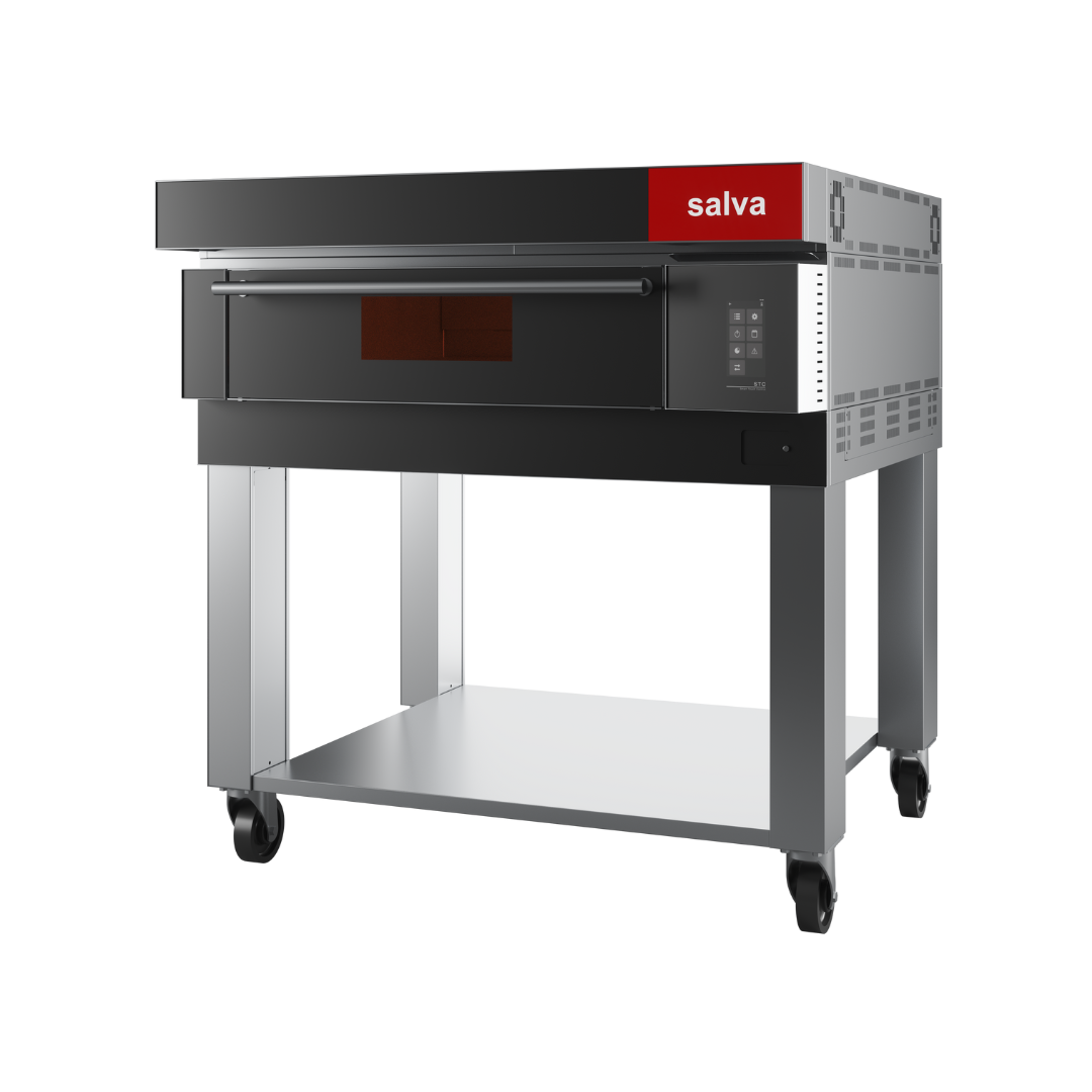 Four à pizza 9 pizzas + support à roulettes