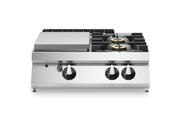 Fourneau 2 feux + plaque coup-de-feu à poser – 18 kW Gaz – 800x730x280mm