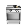 Fourneau 2 feux + plaque coup-de-feu sur meuble ouvert – 18 kW Gaz – 800x730x870mm