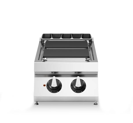 Fourneau 2 plaques électrique à poser – 5,2 kW 400V Tri – 400x730x280mm