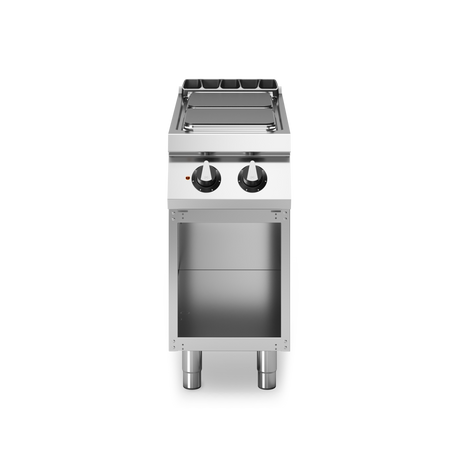 Fourneau 2 plaques électrique sur meuble ouvert – 5,2 kW 400V Tri – 400x730x870mm