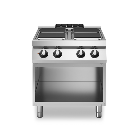 Fourneau 4 plaques électrique sur meuble ouvert – 10,4 kW 400V Tri – 800x730x870mm