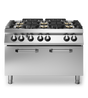 Fourneau 6 feux sur grand four gaz – 43,5 kW Gaz – 1200x730x870mm
