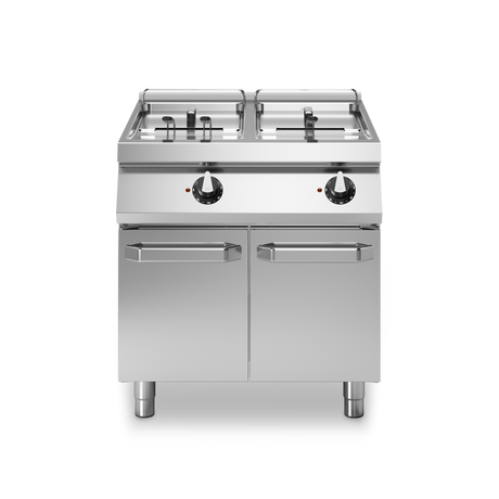 Friteuse double électrique sur meuble fermé - Capacité : 13+13 litres - 24 kW 400V Tri - 800x730x870mm