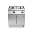 Friteuse double électrique sur meuble fermé - Capacité : 17+17 litres - 33 kW 400V Tri - 800x730x870mm
