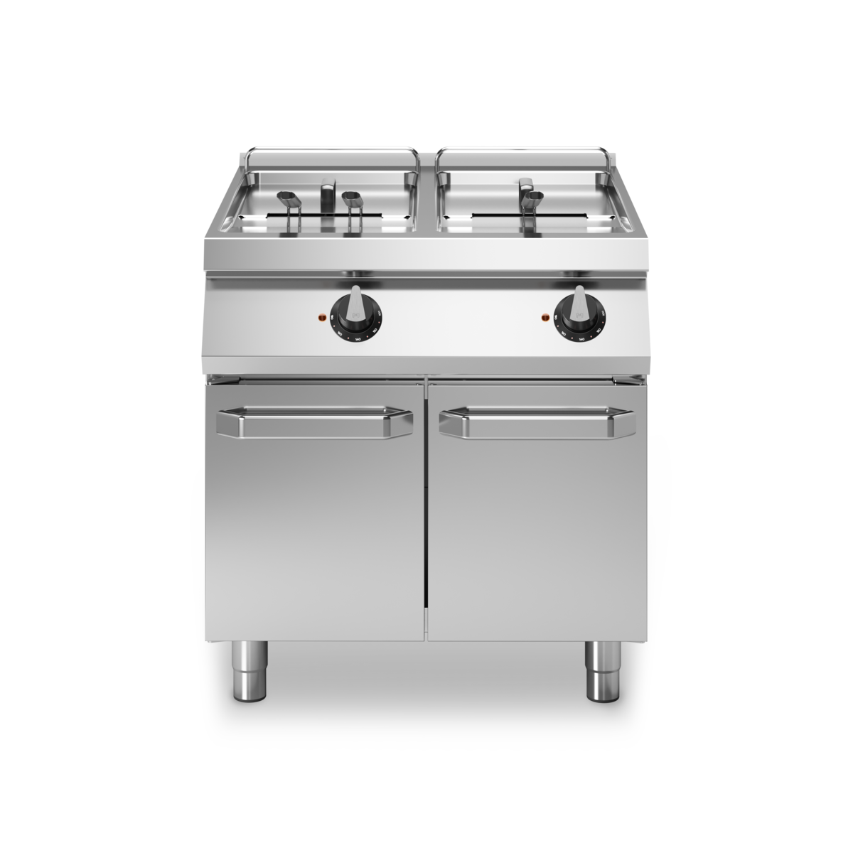 Friteuse double électrique sur meuble fermé - Capacité : 17+17 litres - 33 kW 400V Tri - 800x730x870mm