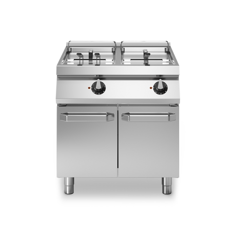 Friteuse double électrique sur meuble fermé - Capacité : 17+17 litres - 33 kW 400V Tri - 800x730x870mm
