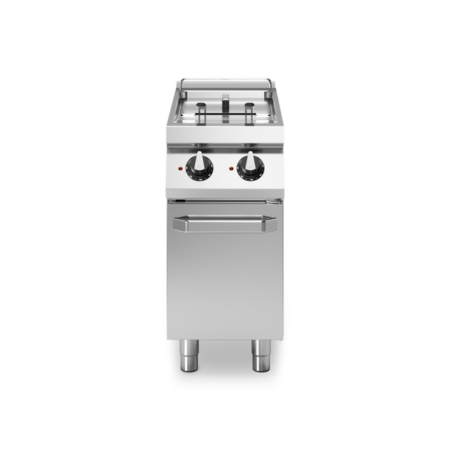 Friteuse double électrique sur meuble fermé - Capacité : 8+8 litres - 14 kW 400V Tri - 400x730x870mm
