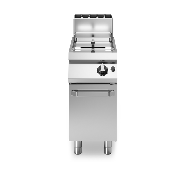 Friteuse à gaz tube dans la cuve sur meuble fermé - Capacité : 13 litres - 12 kW Gaz - 400x730x870mm