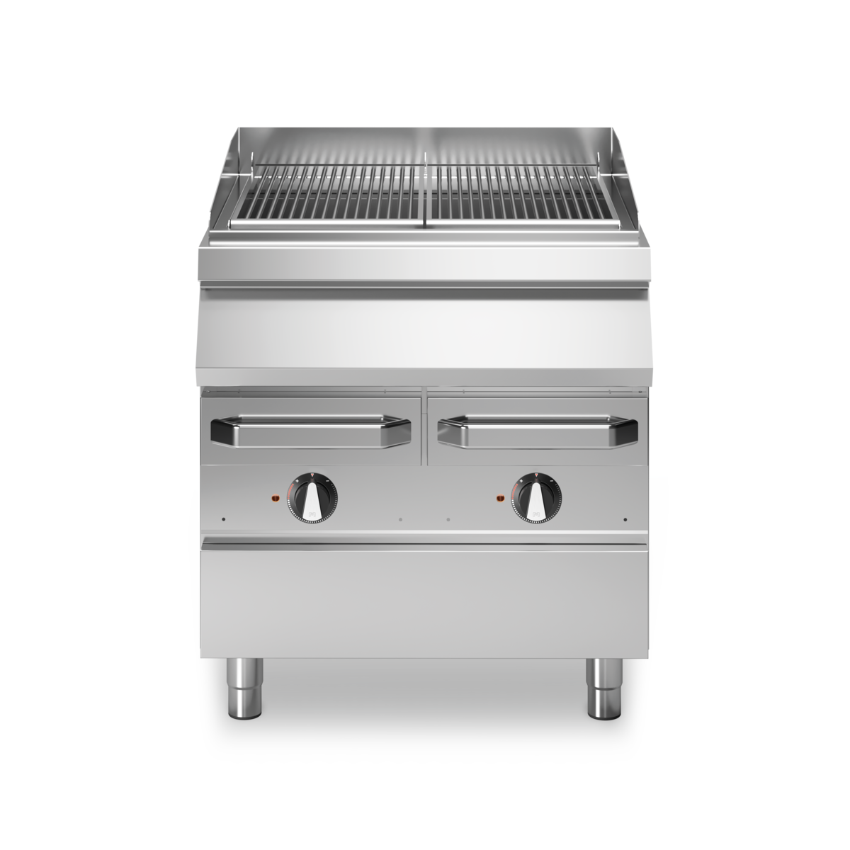Grill à eau 2 zones électrique sur meuble fermé - 12 kW 400V Tri - 400x730x870mm
