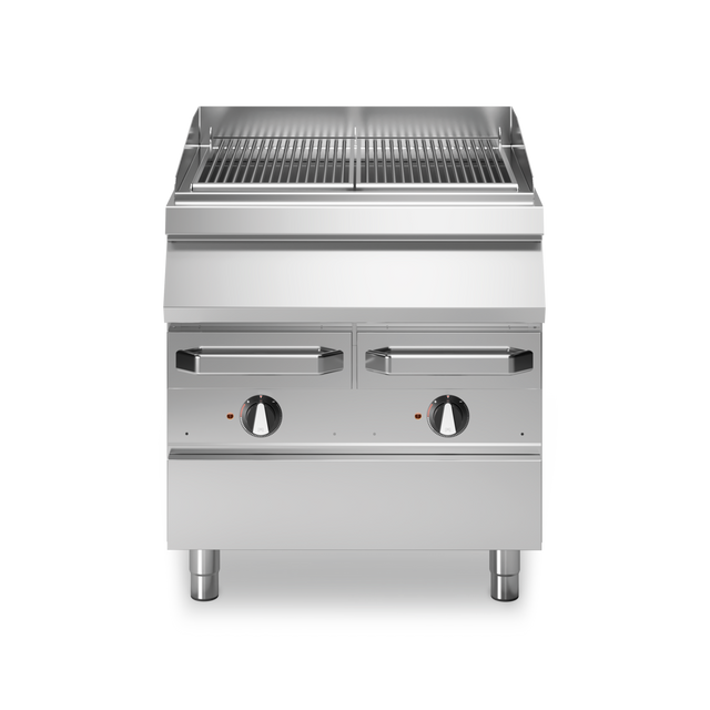 Grill à eau 2 zones électrique sur meuble fermé - 12 kW 400V Tri - 400x730x870mm