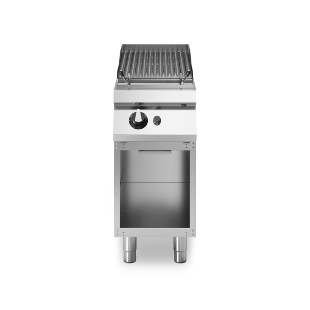 Grill à pierre de lave 1 zone à gaz sur meuble ouvert - 7,5 kW Gaz - 400x730x870mm