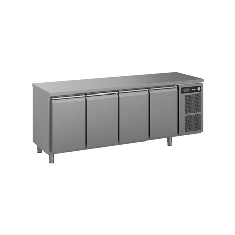 K 4 A DL DL DL DR L E - Table réfrigérée positive 4 portes -2+8°C - Capacité  625 litres - 2196x700x880mm