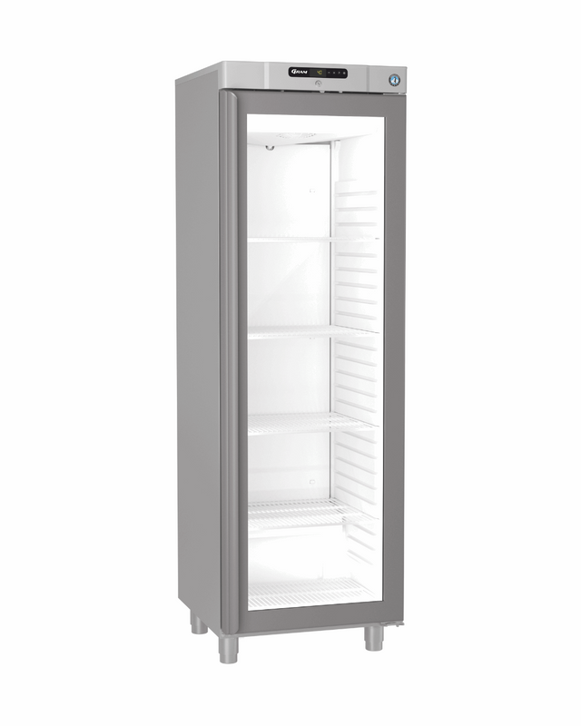 KG 420 R - Armoire réfrigérée positive 1 porte vitrée inox +1+12°C - Capacité  343 litres - 595x667x1876mm