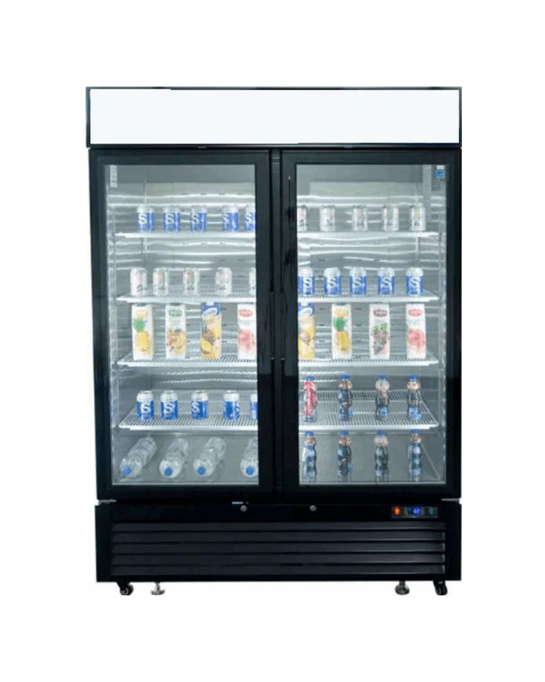 MCF8723GR Armoire réfrigérée positive noir 2 portes vitrées - 1300L