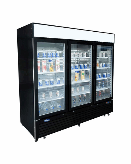 MCF8724GR - Armoire réfrigérée positive noir 3 portes vitrées 0+8°C - Capacité  2050 litres - 2079x805x2065mm