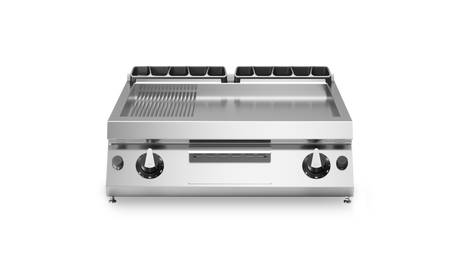 Plancha 2/3lisse et 1/3 rainurée 2 zones à gaz à poser - 14 kW Gaz - 800x730x280mm