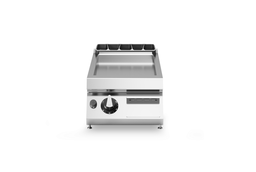 Plancha lisse 1 zone à gaz à poser - 7 kW Gaz - 400x730x280mm