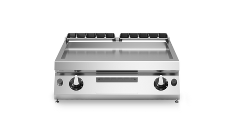 Plancha lisse 2 zones à gaz à poser - 14 kW Gaz - 800x730x280mm