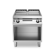 Plancha lisse 2 zones à gaz sur meuble ouvert - 14 kW Gaz - 800x730x870mm