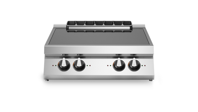 Plaque induction 4 zones à poser – 14 kW 400V Tri – 800x730x280mm