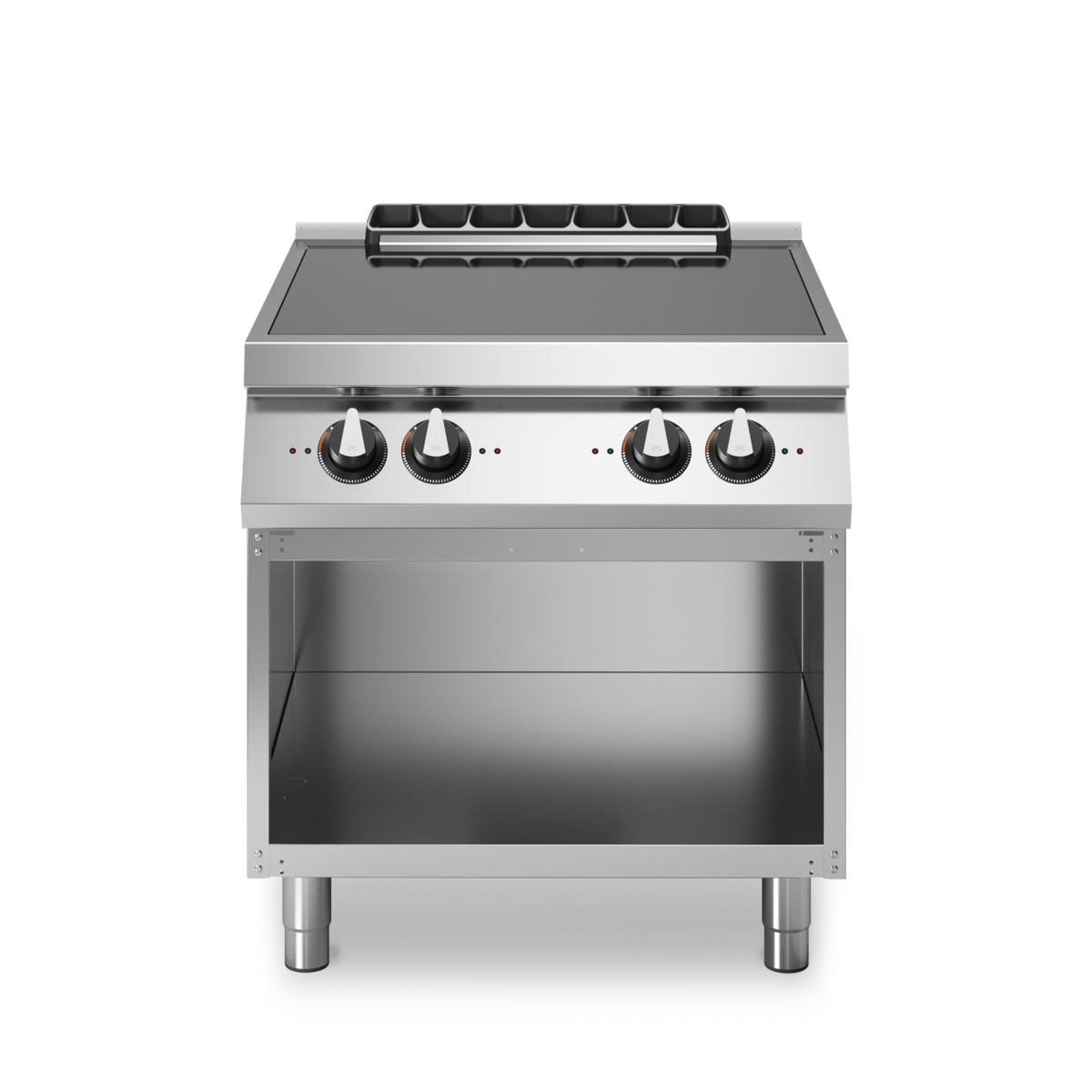 Plaque induction 4 zones sur meuble ouvert – 14 kW 400V Tri – 800x730x870mm