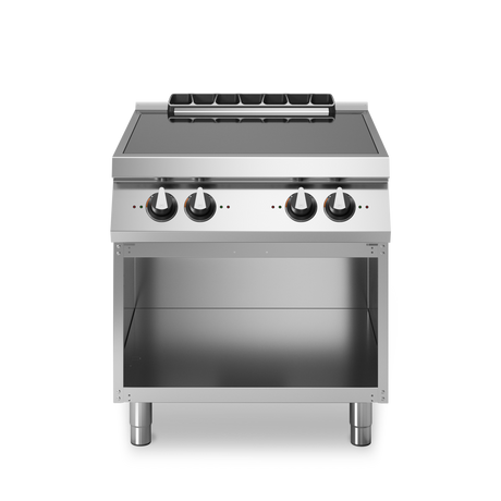 Plaque induction 4 zones sur meuble ouvert – 14 kW 400V Tri – 800x730x870mm