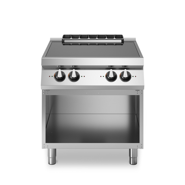 Plaque induction 4 zones sur meuble ouvert – 14 kW 400V Tri – 800x730x870mm