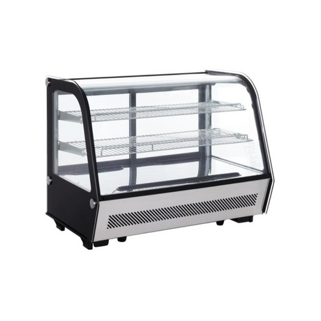RTW-160B - Vitrine à dessert réfrigérée à poser +2+12°C 880x568x686mm vitre bombée