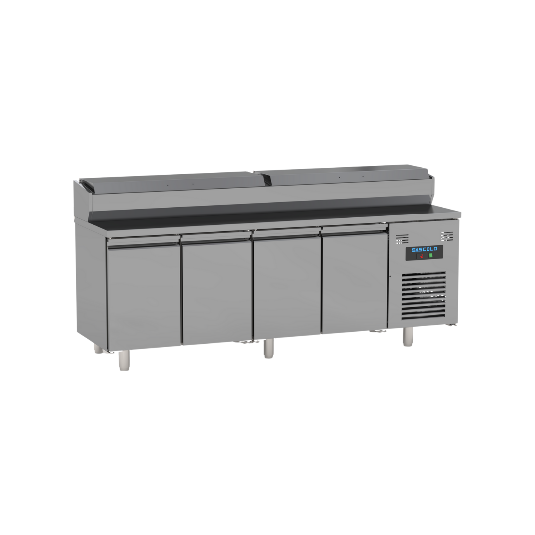 SLD230 Saladette réfrigérée positive -2/+8°C 4 portes 2330x700x1090mm