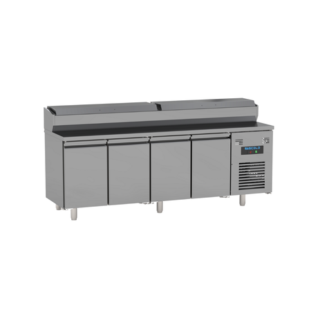 SLD230 Saladette réfrigérée positive -2/+8°C 4 portes 2330x700x1090mm