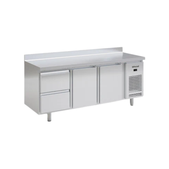 Table réfrigérée négative avec dosseret 3 portes - 465L