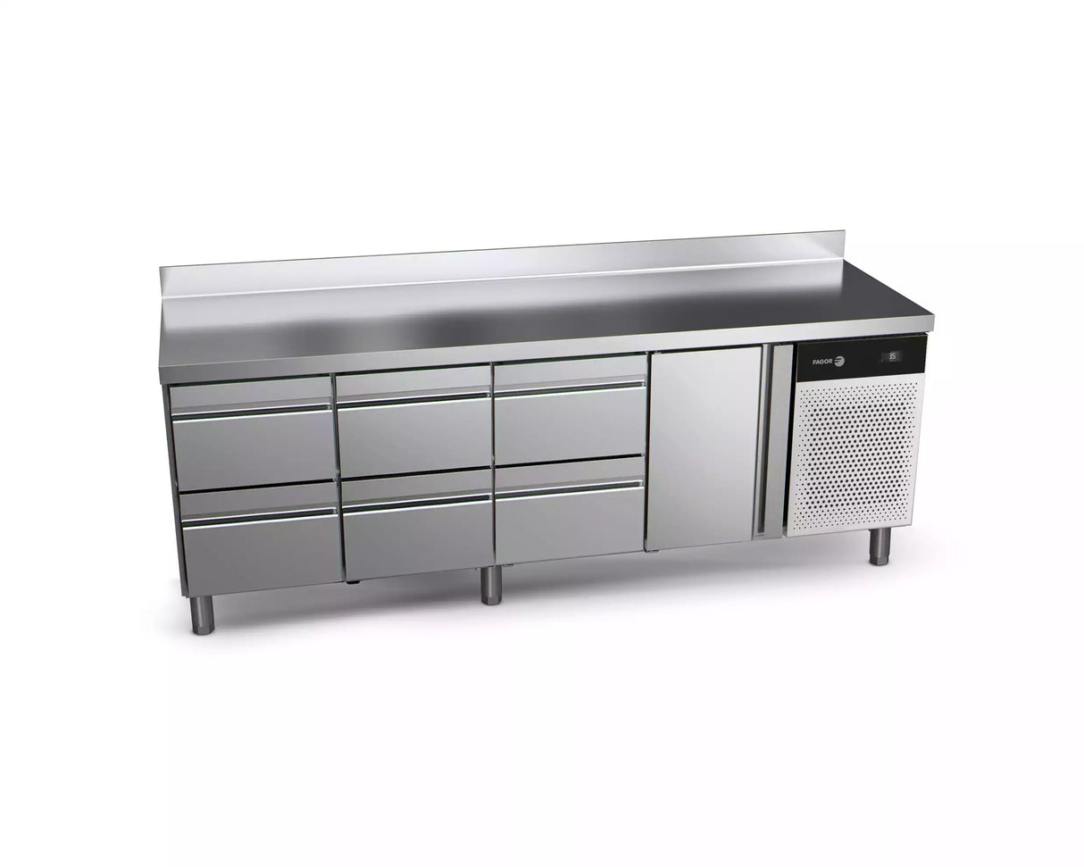 Table réfrigérée positive FAGOR 1 porte + 6 tiroirs - gamme 700 - 581 litres