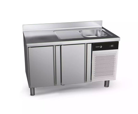 Table réfrigérée positive avec évier FAGOR 2 portes - gamme 700 - 274 litres