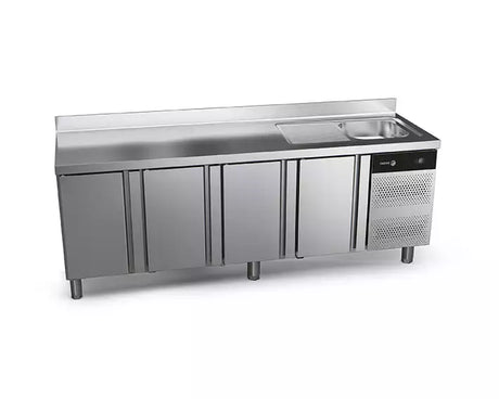Table réfrigérée positive avec évier FAGOR 4 portes - gamme 700 - 581 litres