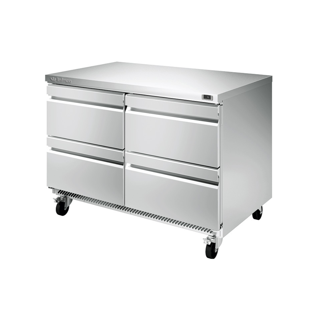 UC 48 P 4D - Saladette réfrigérée positive 4 tiroirs 0+6°C - Capacité  380 litres 12xGN 16 - 1277x766x1175mm