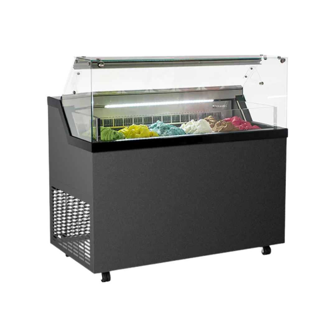 VCG6 Vitrine à glace crème glacée avec réserve - 6 bacs inox de 5L