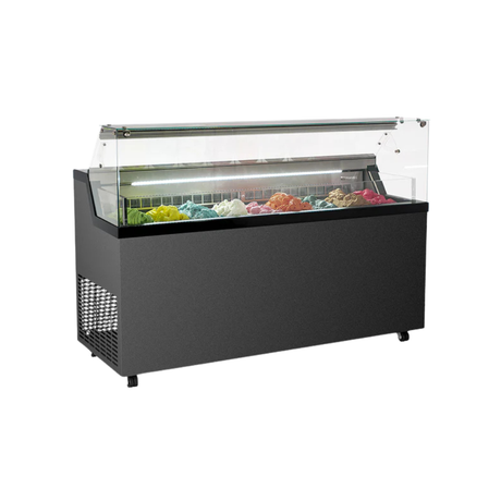 VCG9 Vitrine à glace crème glacée avec réserve - 9 bacs inox de 5L