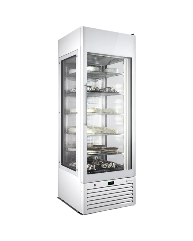 VEXPB6 Vitrine d'exposition positive 3 faces vitrées - 6 niveaux